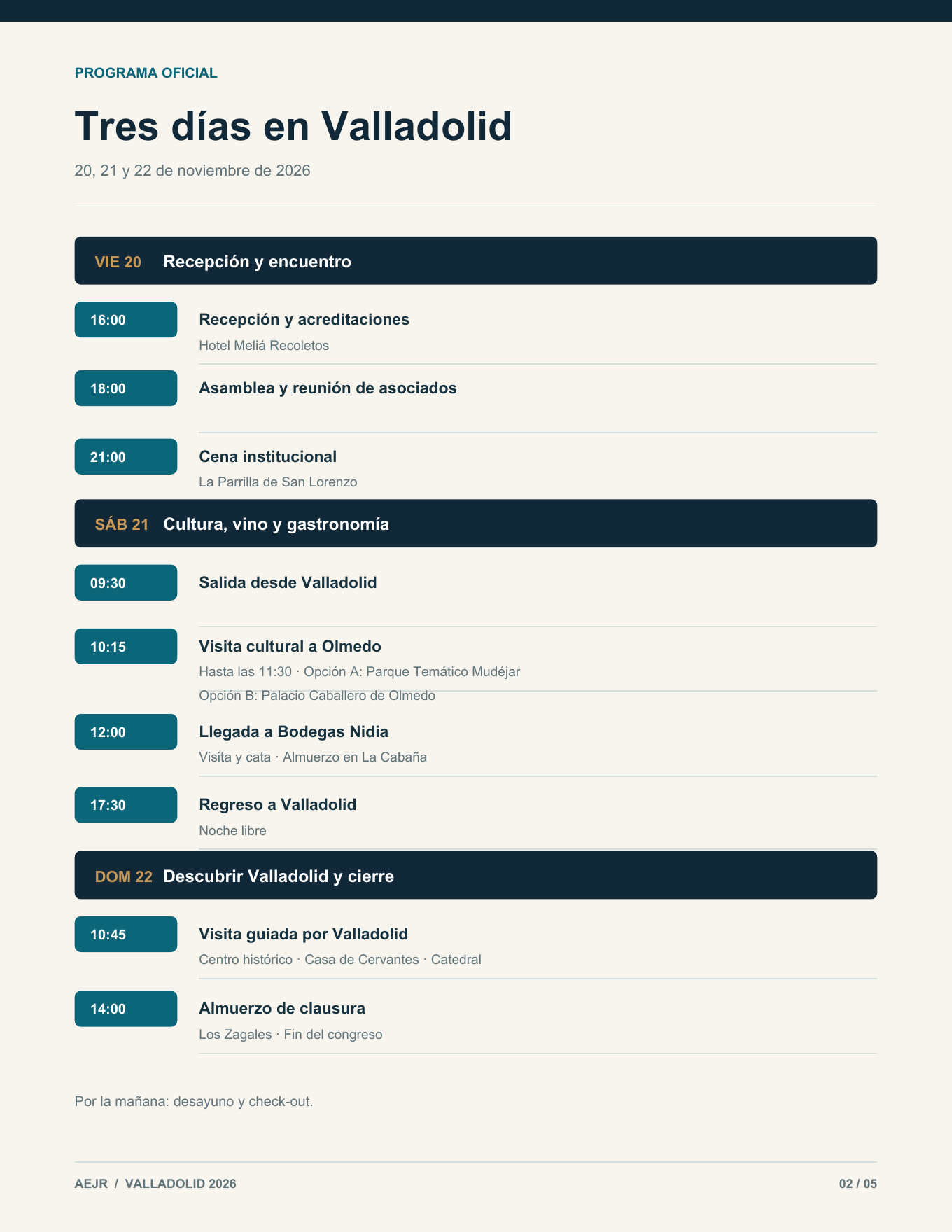 Programa del congreso, página 2