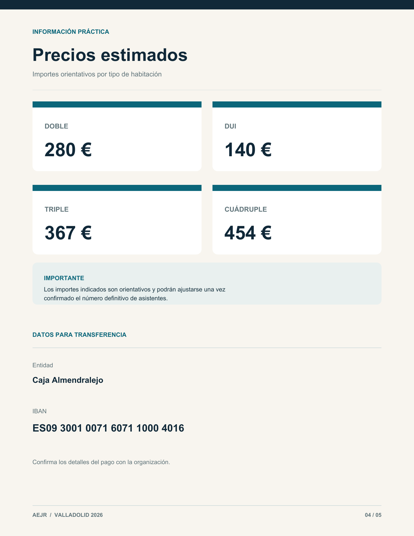 Programa del congreso, página 4
